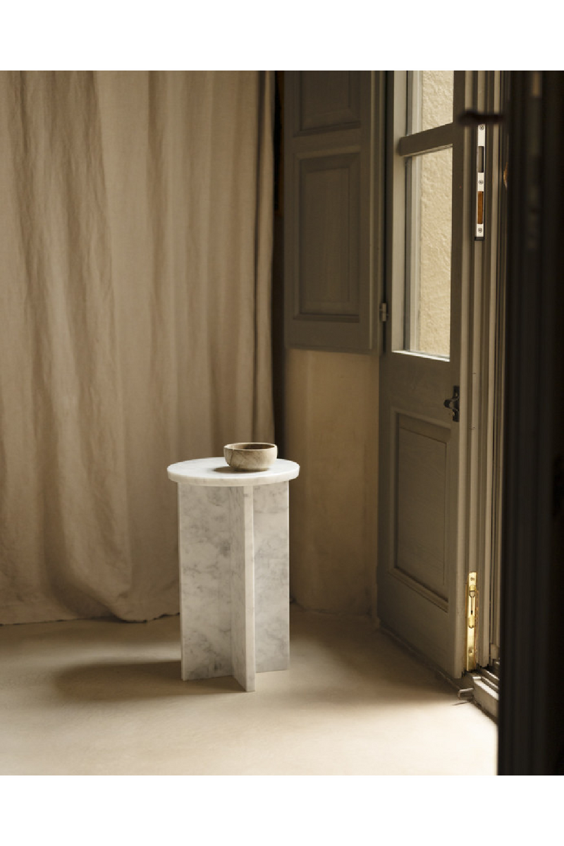 Round Marble Side Table | Decowood Tuscany | Oroatrade.com