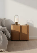 Hospitality furniture - Leather-Look 2-Drawer Nightstand - www.oroatrade.com