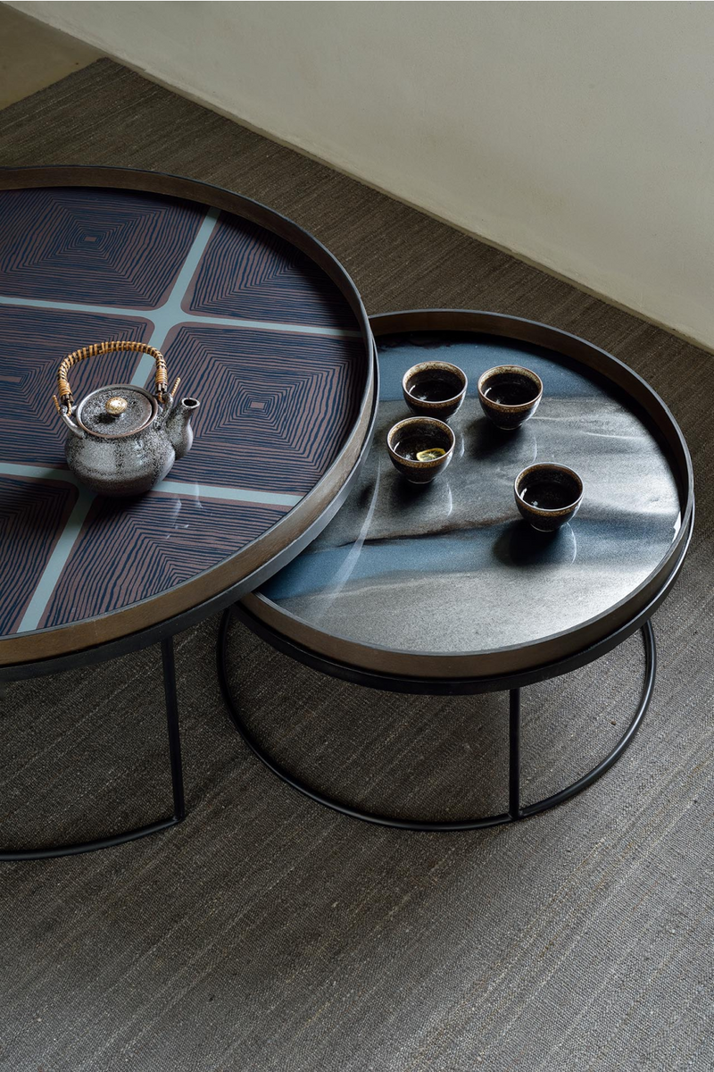 Hand-painted Glass Round Tray | Ethnicraft Organic | Oroatrade.com