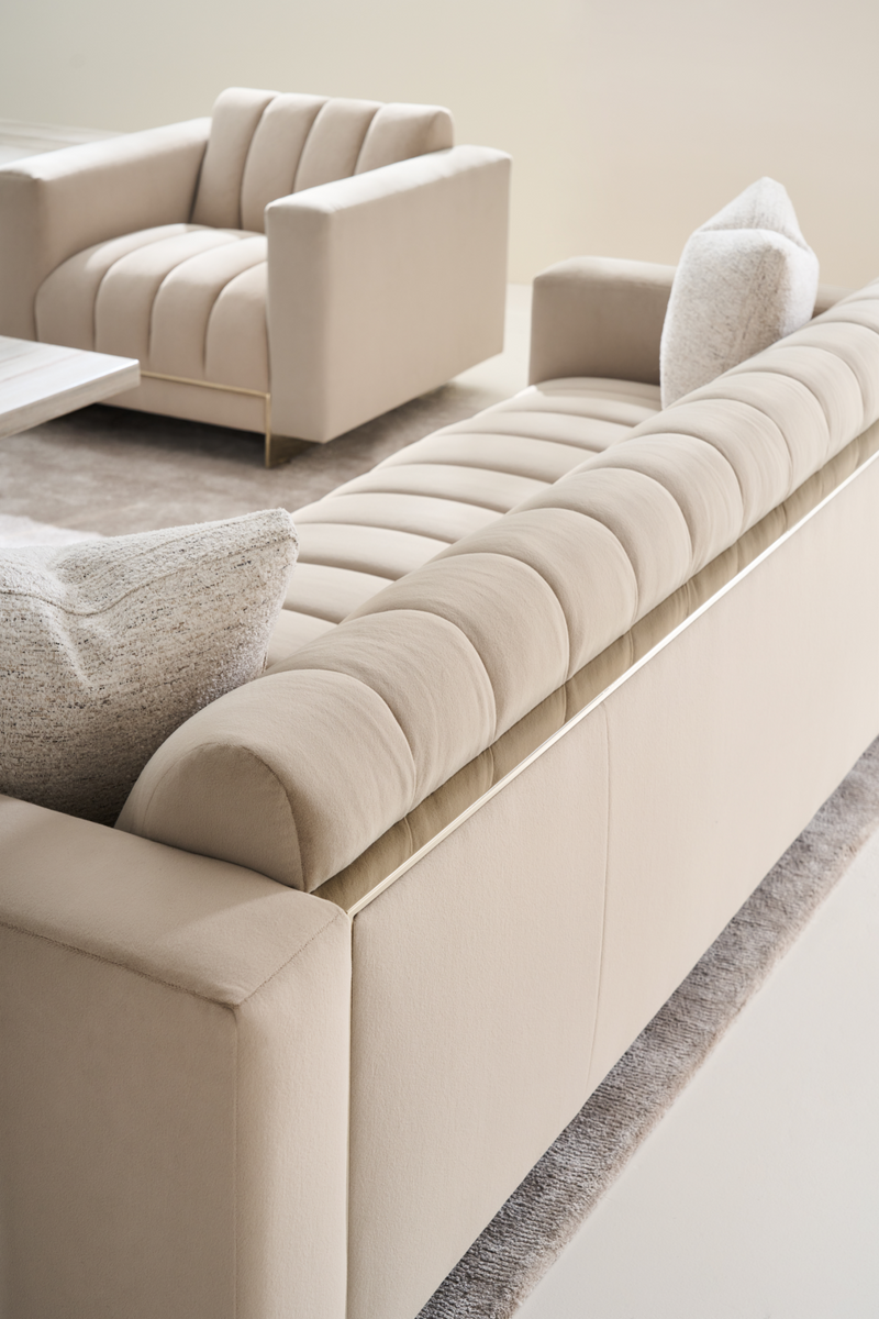 Cream Channel-Tufted Sofa | Caracole Well Balanced | Oroatrade.com