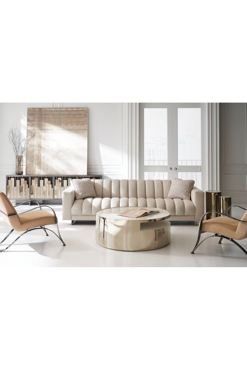Light Brown Leather Lounge Chair | Caracole Opening Act | Oroatrade.com