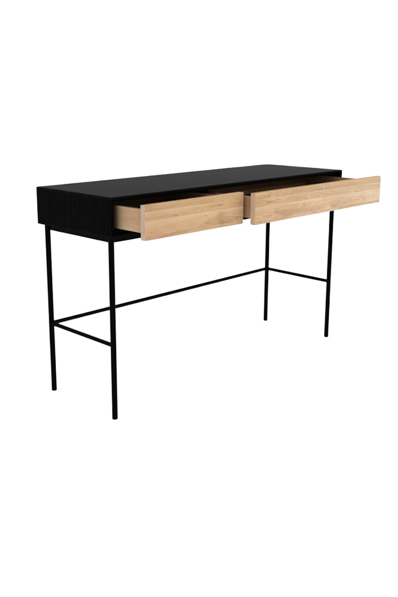 Solid Oak 2-Drawer Desk | Ethnicraft Blackbird | Oroatrade.com