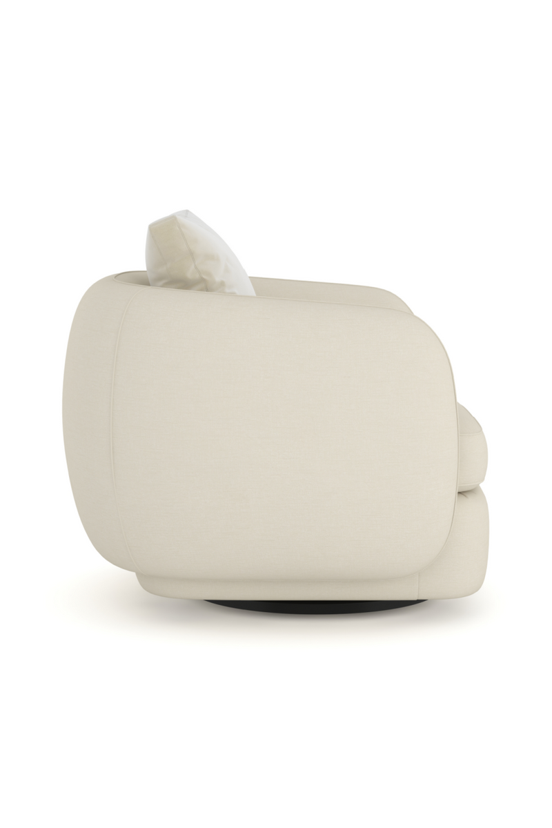 Ivory Linen Swivel Chair | Caracole Lumi | Oroatrade.com