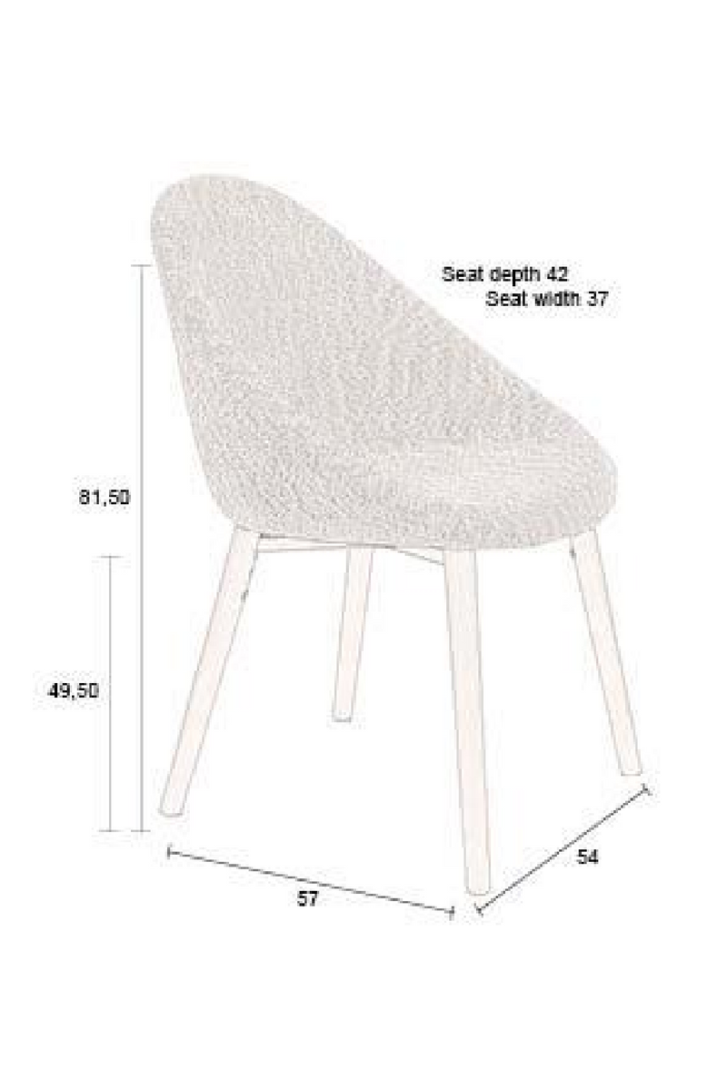 Bouclé Tub Dining Chairs (2) | Dutchbone Fenna | Oroatrade.com