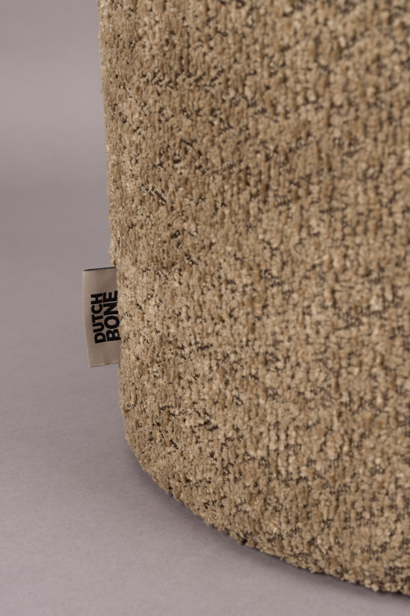 Brown Orange Bouclé Stool | Dutchbone Sen | Oroatrade.com