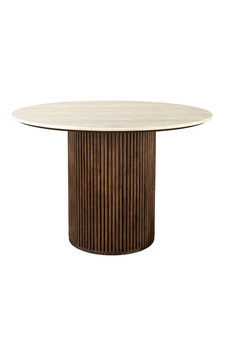 Cream Travertine Dining Table | Dutchbone Arda | Oroatrade.com