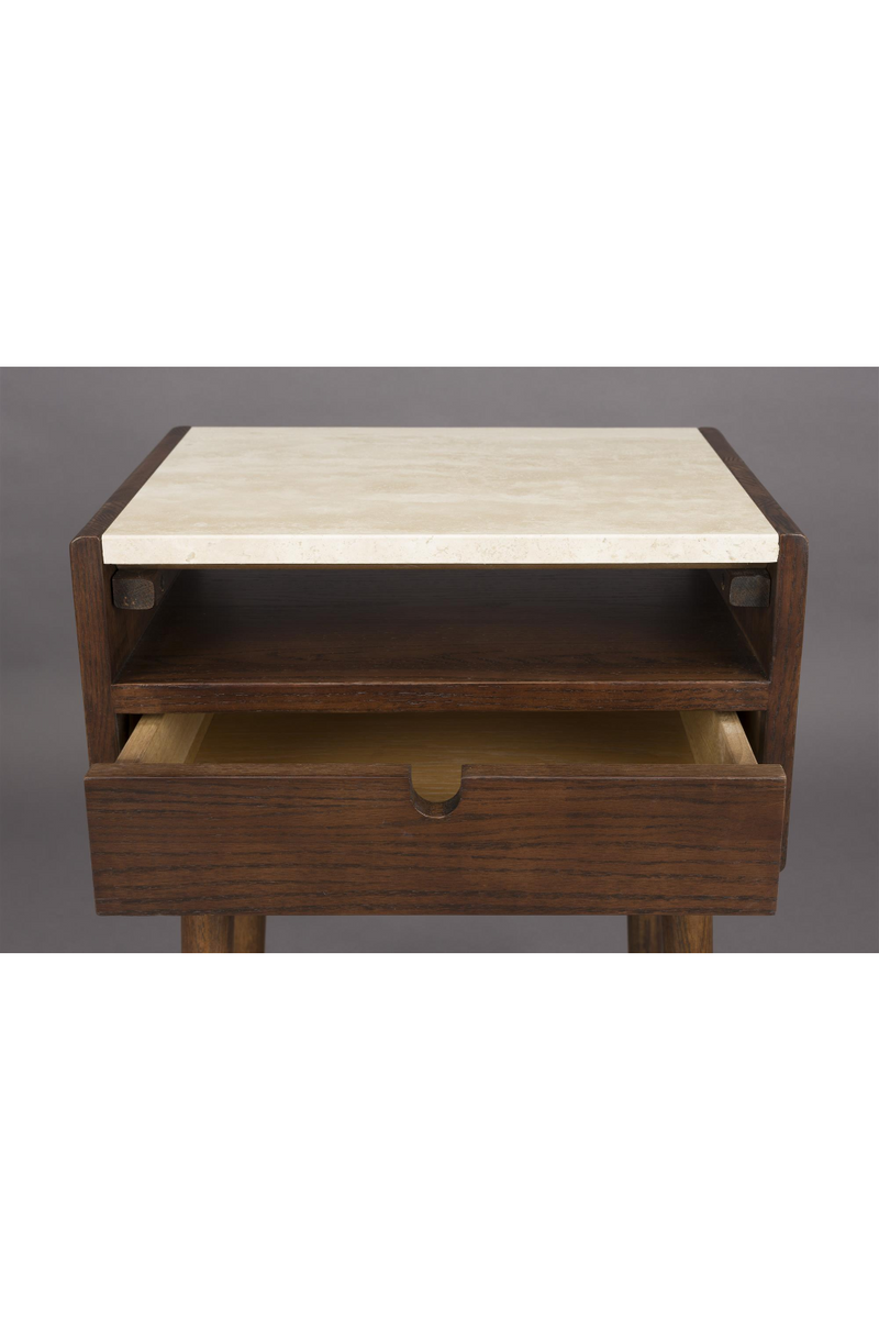 1-Drawer Travertine Side Table/Bedstand | Dutchbone Arda | Oroatrade.com