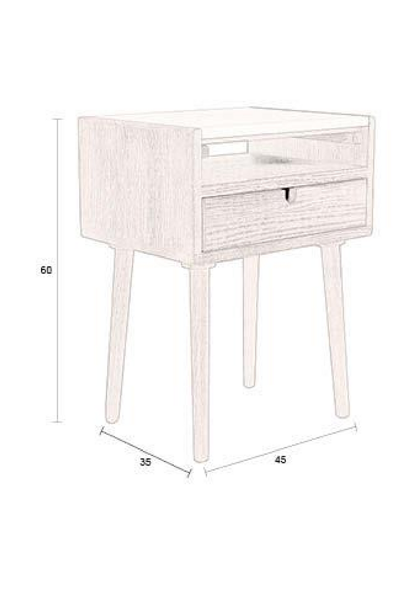 1-Drawer Travertine Side Table/Bedstand | Dutchbone Arda | Oroatrade.com