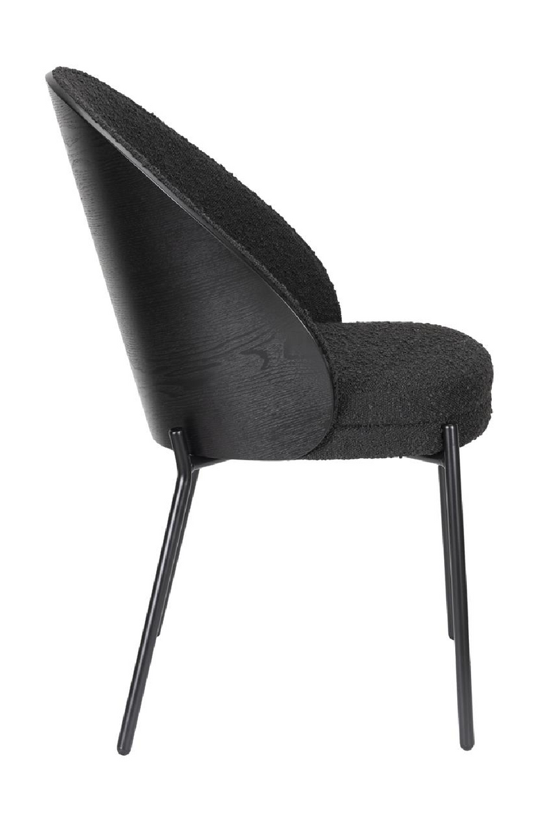 Black Bouclé Dining Chair | Dutchbone Rodin | Oroatrade.com 