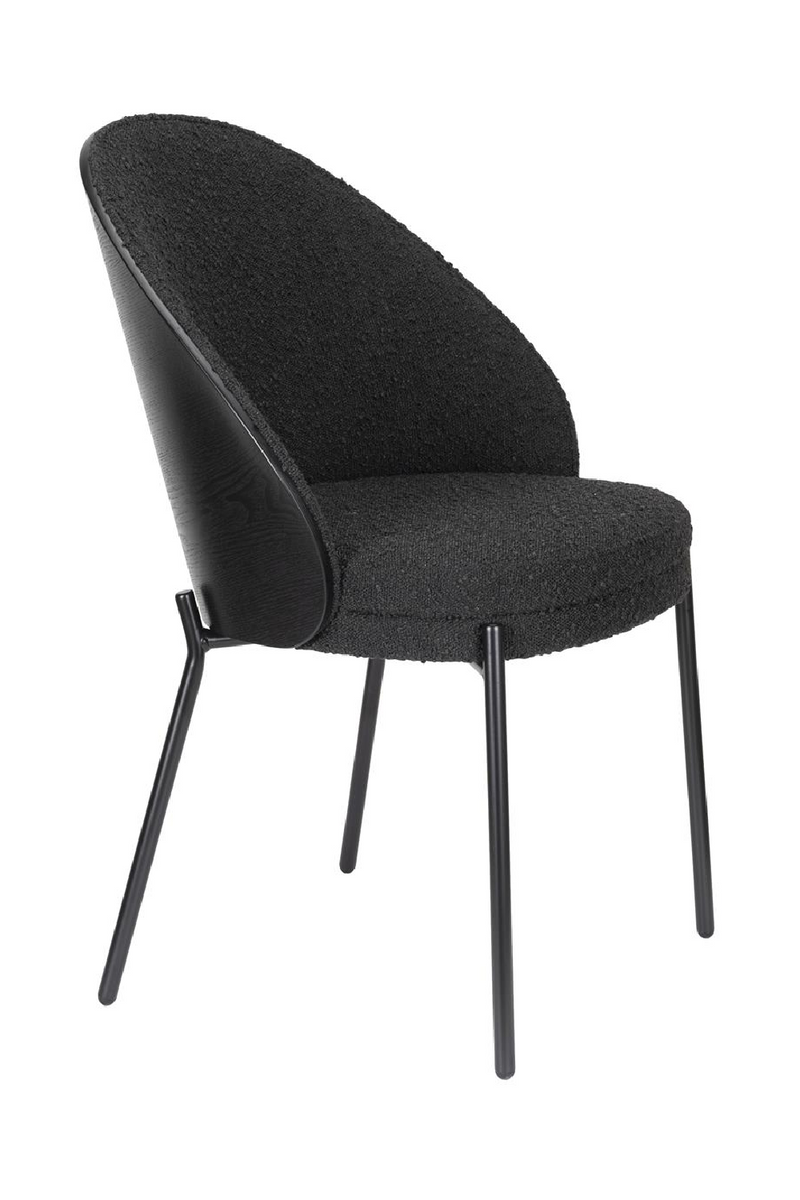 Black Bouclé Dining Chair | Dutchbone Rodin | Oroatrade.com 