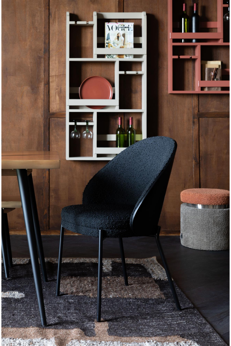 Black Bouclé Dining Chair | Dutchbone Rodin | Oroatrade.com 