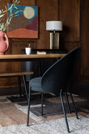 Black Bouclé Dining Chairs (2) | Dutchbone Rodin | Oroatrade.com