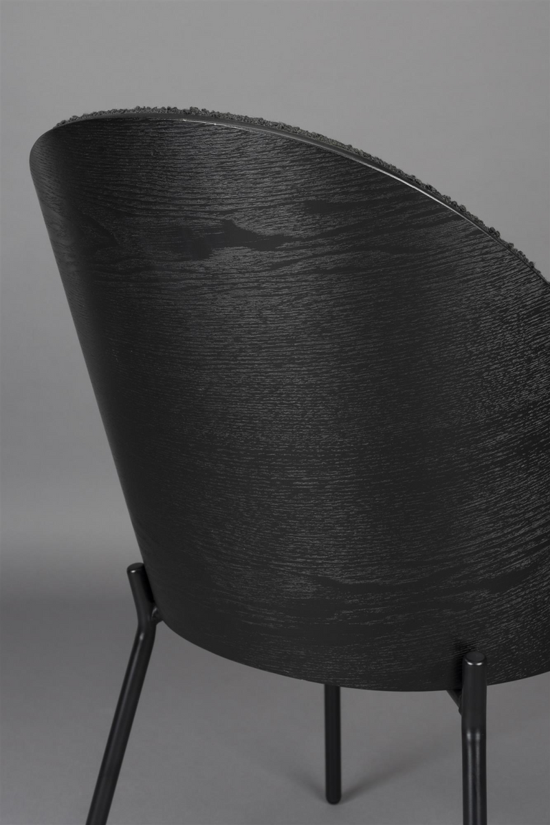 Black Bouclé Dining Chair | Dutchbone Rodin | Oroatrade.com 