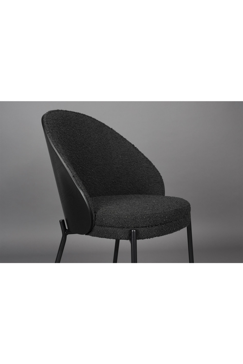 Black Bouclé Dining Chair | Dutchbone Rodin | Oroatrade.com 