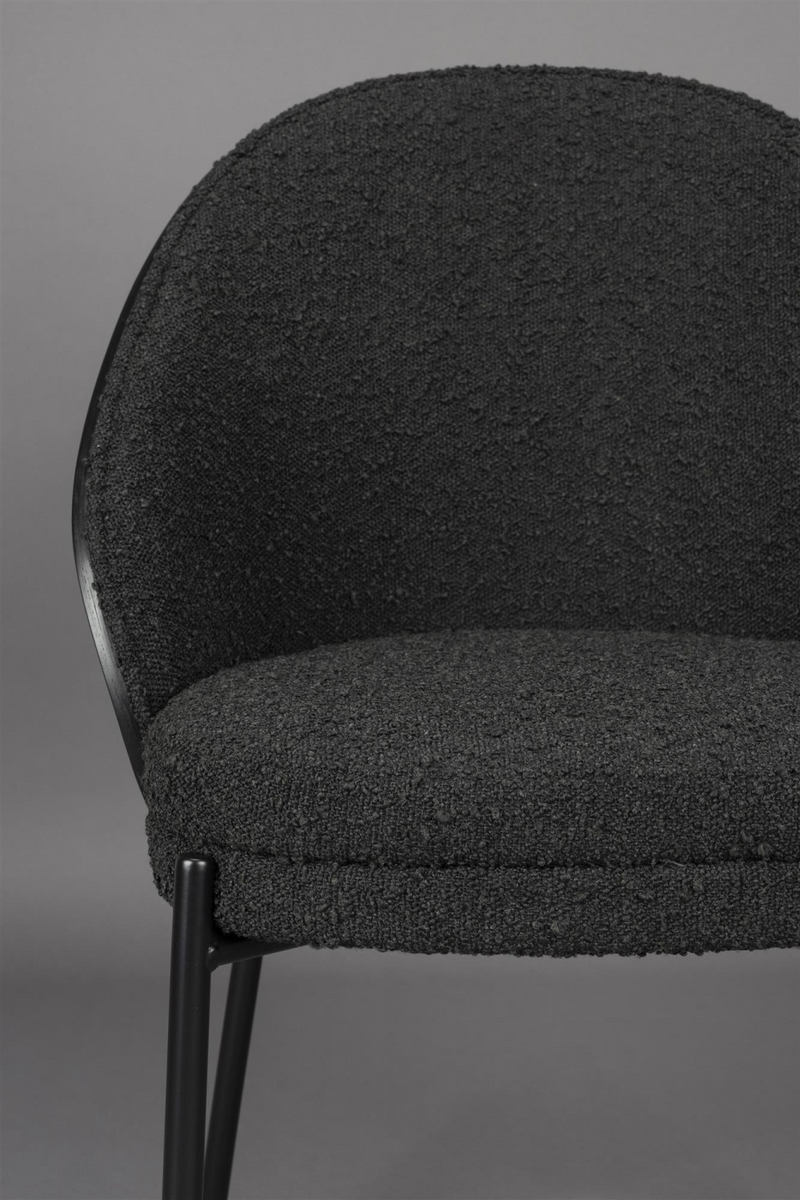 Black Bouclé Dining Chair | Dutchbone Rodin | Oroatrade.com 