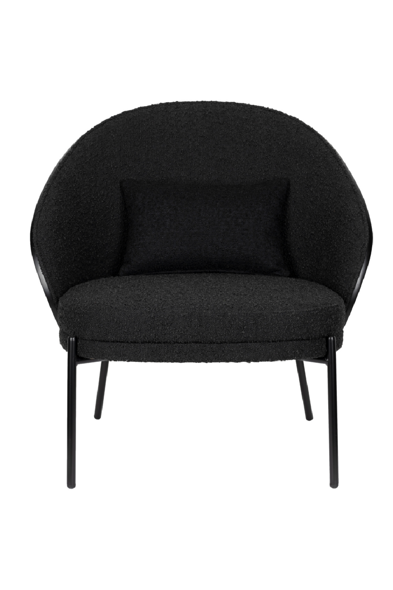 Black Bouclé Curved Lounge Chair | Dutchbone Rodin | Oroatrade.com