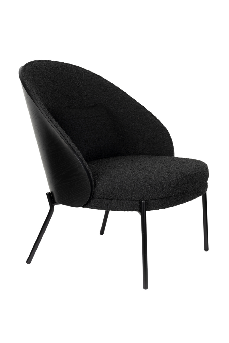 Black Bouclé Curved Lounge Chair | Dutchbone Rodin | Oroatrade.com