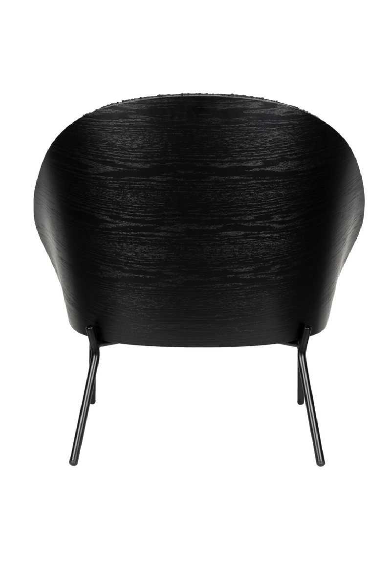 Black Bouclé Curved Lounge Chair | Dutchbone Rodin | Oroatrade.com