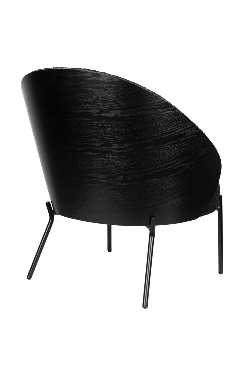 Black Bouclé Curved Lounge Chair | Dutchbone Rodin | Oroatrade.com