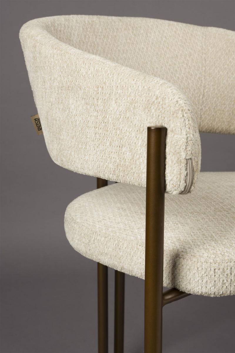 Bouclé Curved Dining Chairs (2) | Dutchbone Naida | Oroatrade.com