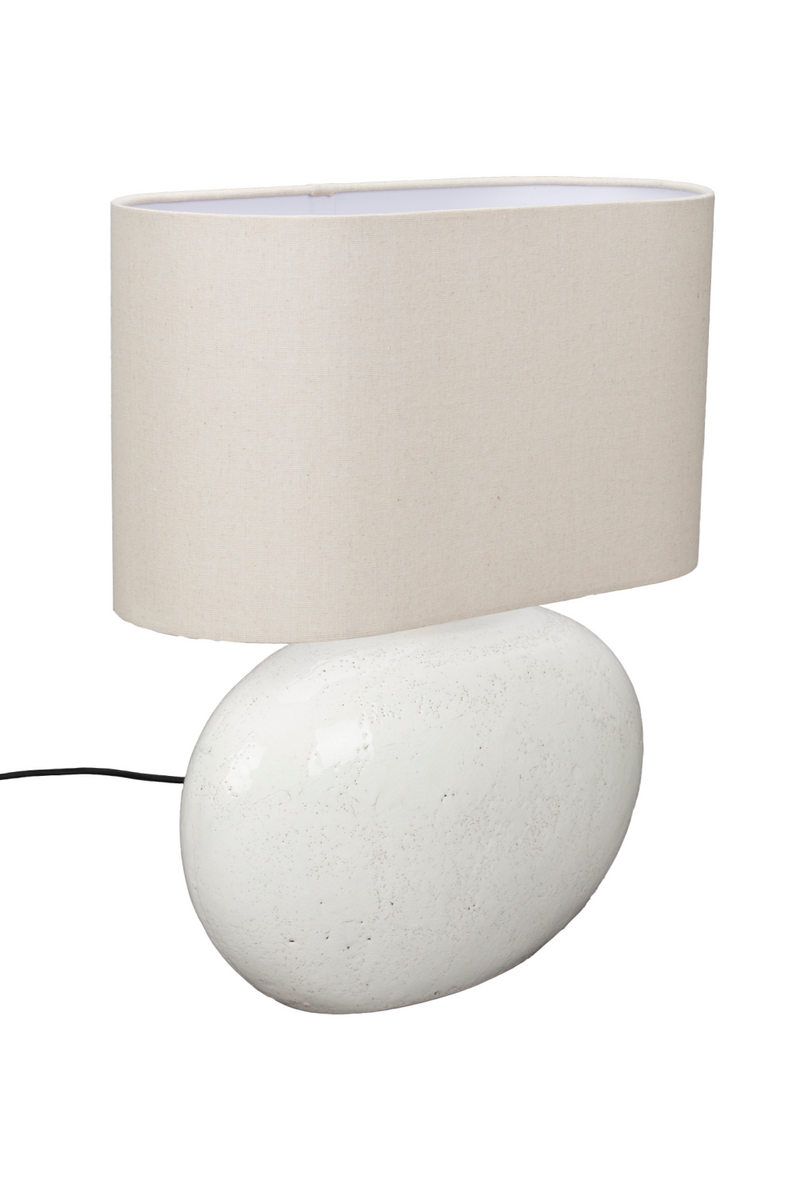 White Ceramic Table Lamp | Dutchbone Hailey | Oroatrade.com