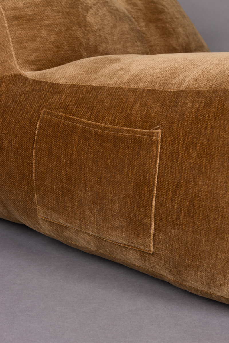 Brown Velvet Lounge Bean Bag | Dutchbone Tombag | Oroatrade.com