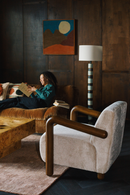 Cream Upholstered Lounge Armchair | Dutchbone Robinson | Oroatrade.com