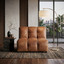 Tufted Leather Armless Sofa | Dutchbone Hackman