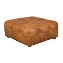 Tufted Leather Ottoman | Dutchbone Hackman | Oroatrade.com