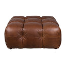Tufted Leather Ottoman | Dutchbone Hackman | Oroatrade.com