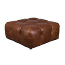 Tufted Leather Ottoman | Dutchbone Hackman | Oroatrade.com