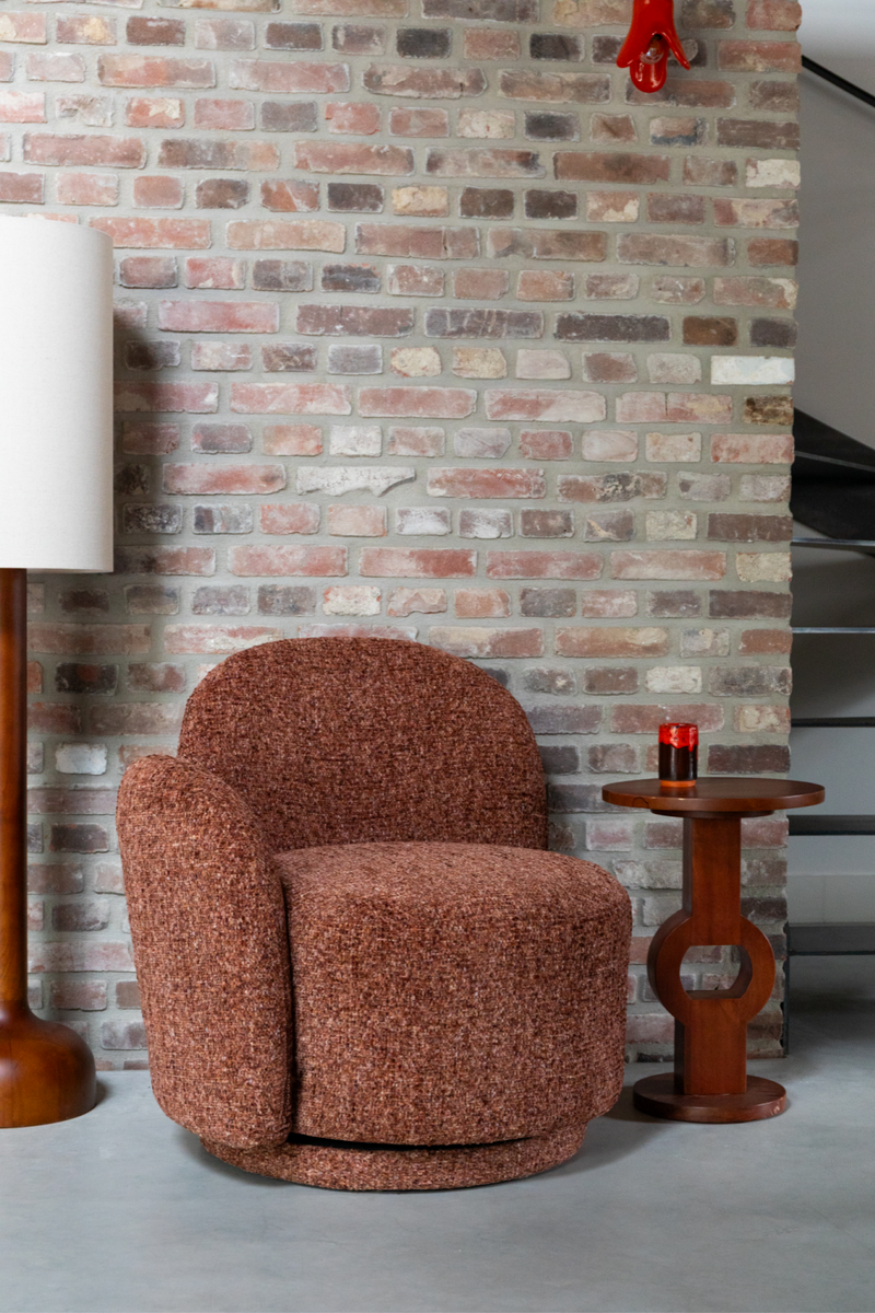 Melange Fabric Swivel Lounge Chair | Dutchone Rose | Oroatrade.com