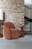 Melange Fabric Swivel Lounge Chair | Dutchone Rose | Oroatrade.com
