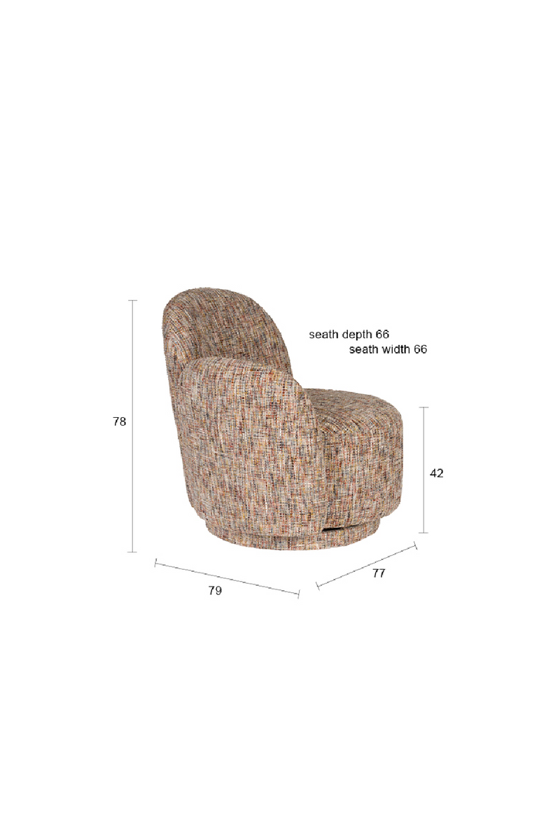 Melange Fabric Swivel Lounge Chair | Dutchone Rose | Oroatrade.com