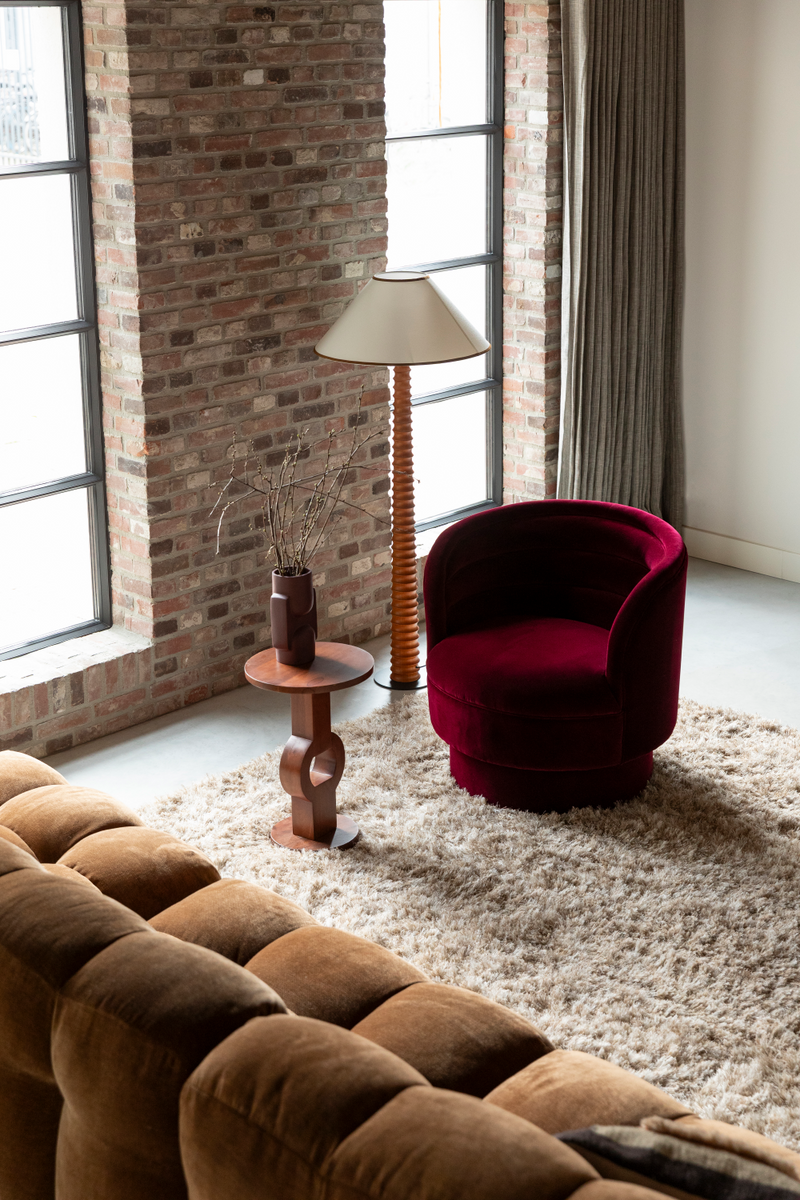 Red Velvet Swivel Lounge Chair | Dutchbone Dorothy | Oroatrade.com