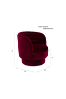 Red Velvet Swivel Lounge Chair | Dutchbone Dorothy | Oroatrade.com