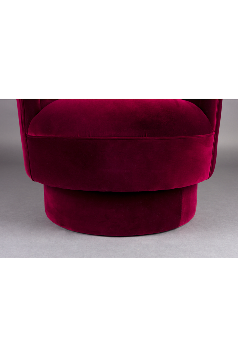 Red Velvet Swivel Lounge Chair | Dutchbone Dorothy | Oroatrade.com