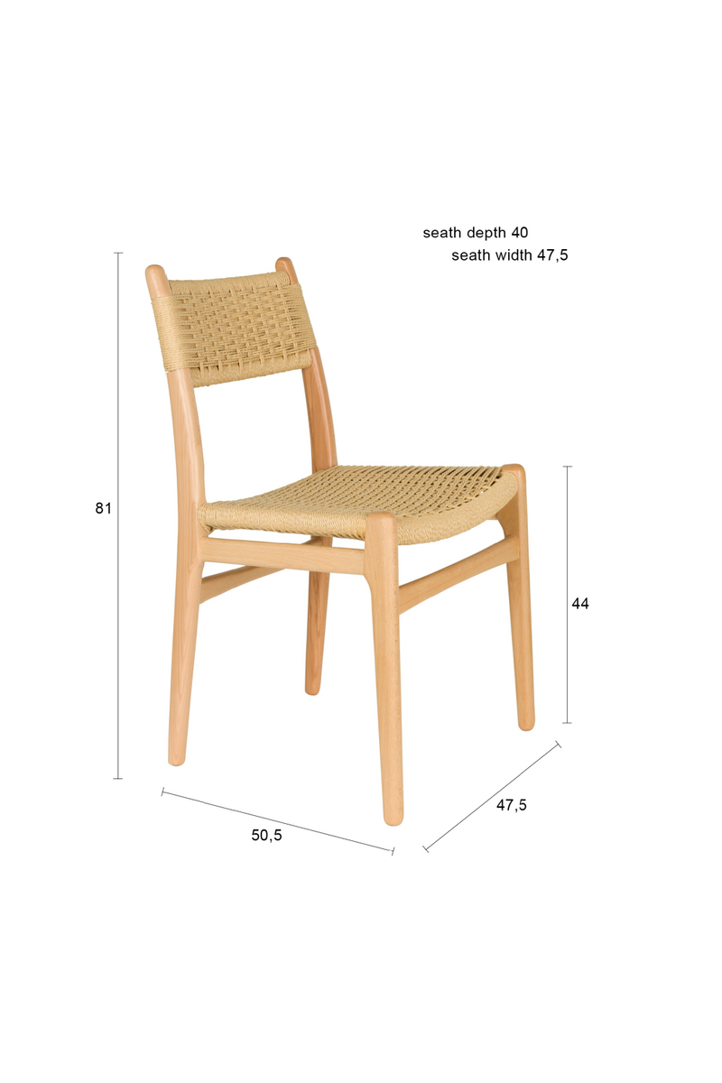 Woven Paper Dining Chairs (2) | Dutchbone Cecile | Oroatrade.com