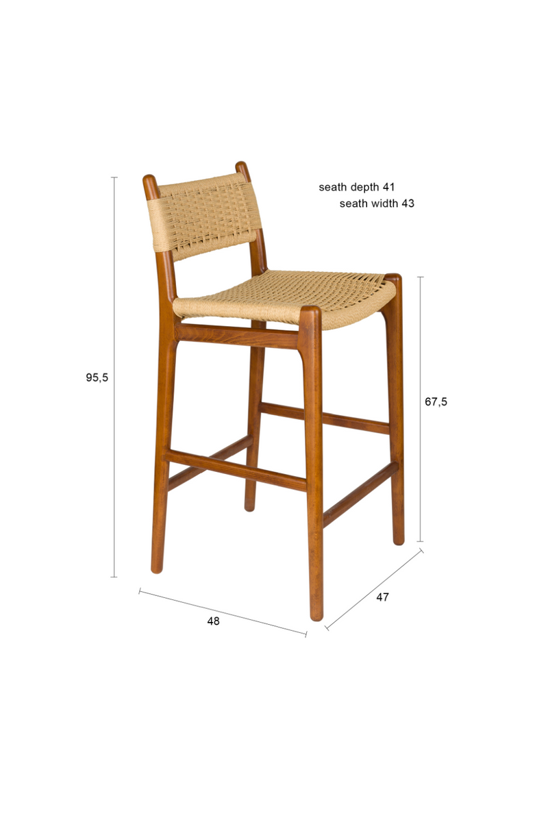 Woven Paper Counter Stool | Dutchbone Cecile | Oroatrade.com