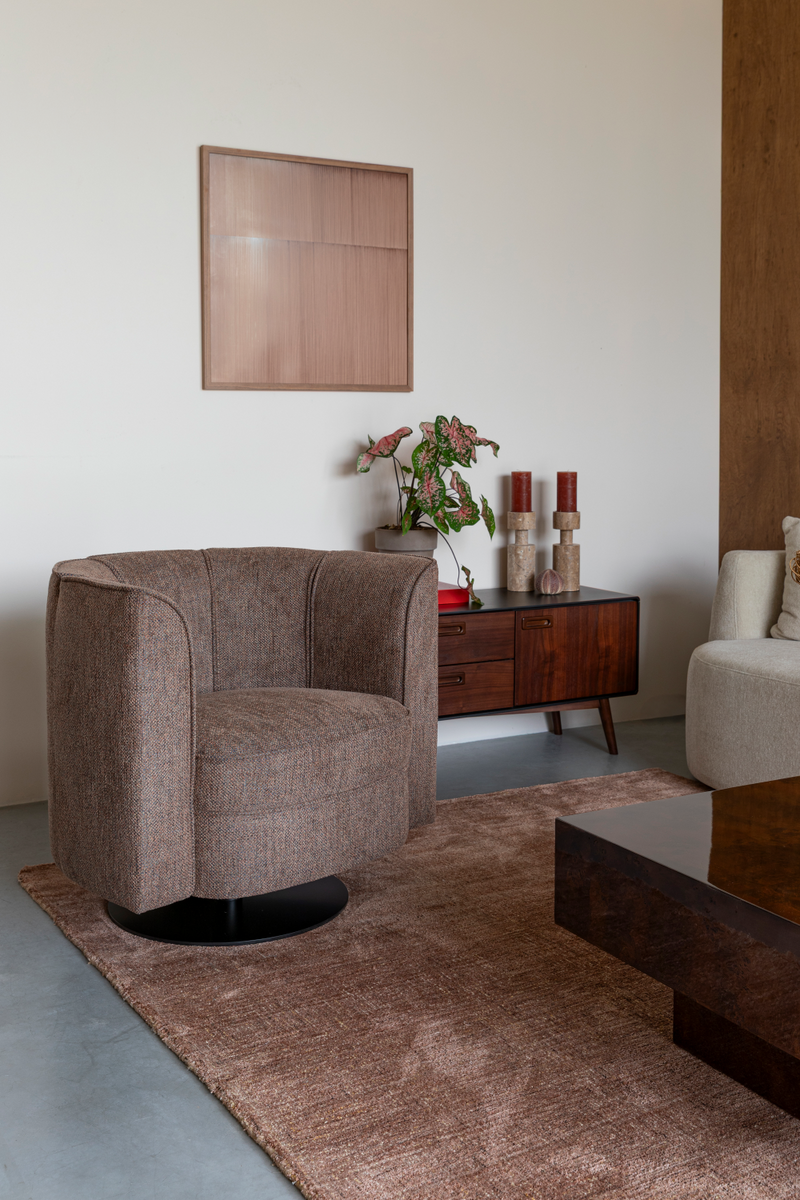 Curved Swivel Lounge Chair | Dutchbone Flower | Oroatrade.com