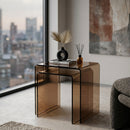 Brown Glass Side Table Set (2) | Dutchbone Vetro | Oroatrade.com