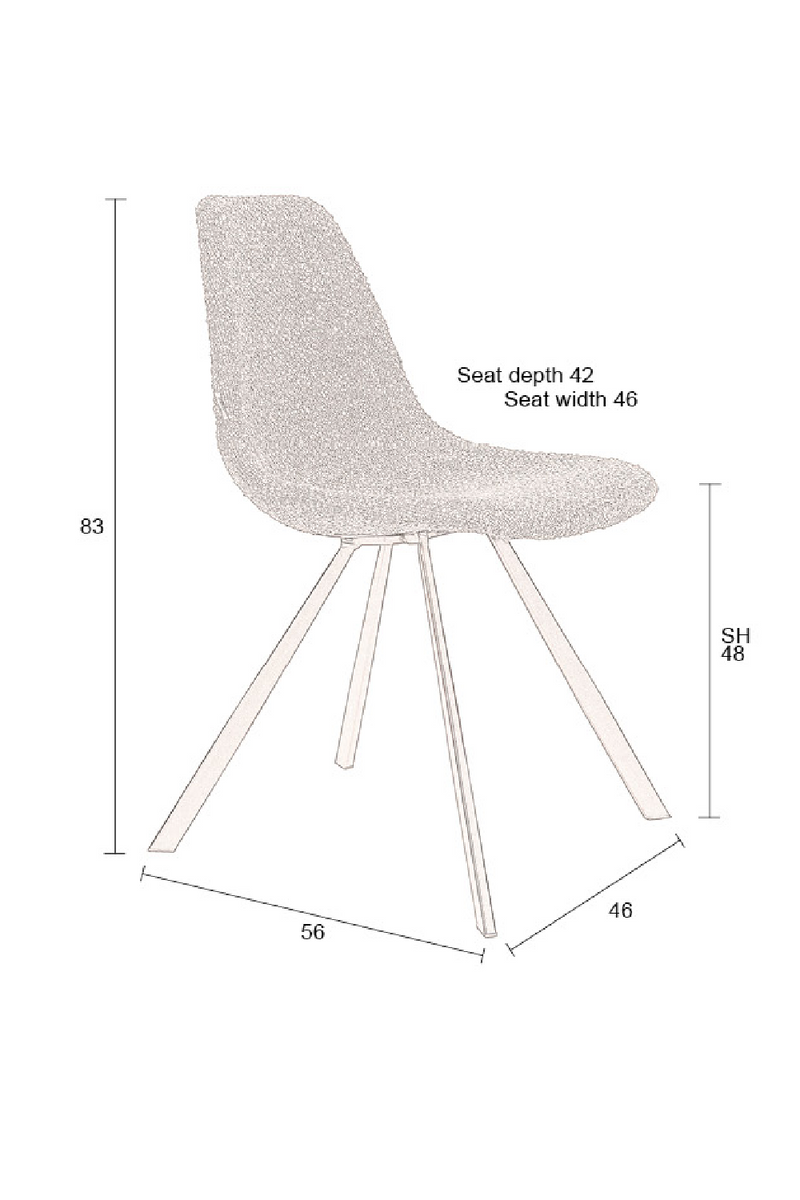 Bouclé Bucket Dining Chair (2) | Dutchbone Franky | Oroatrade.com