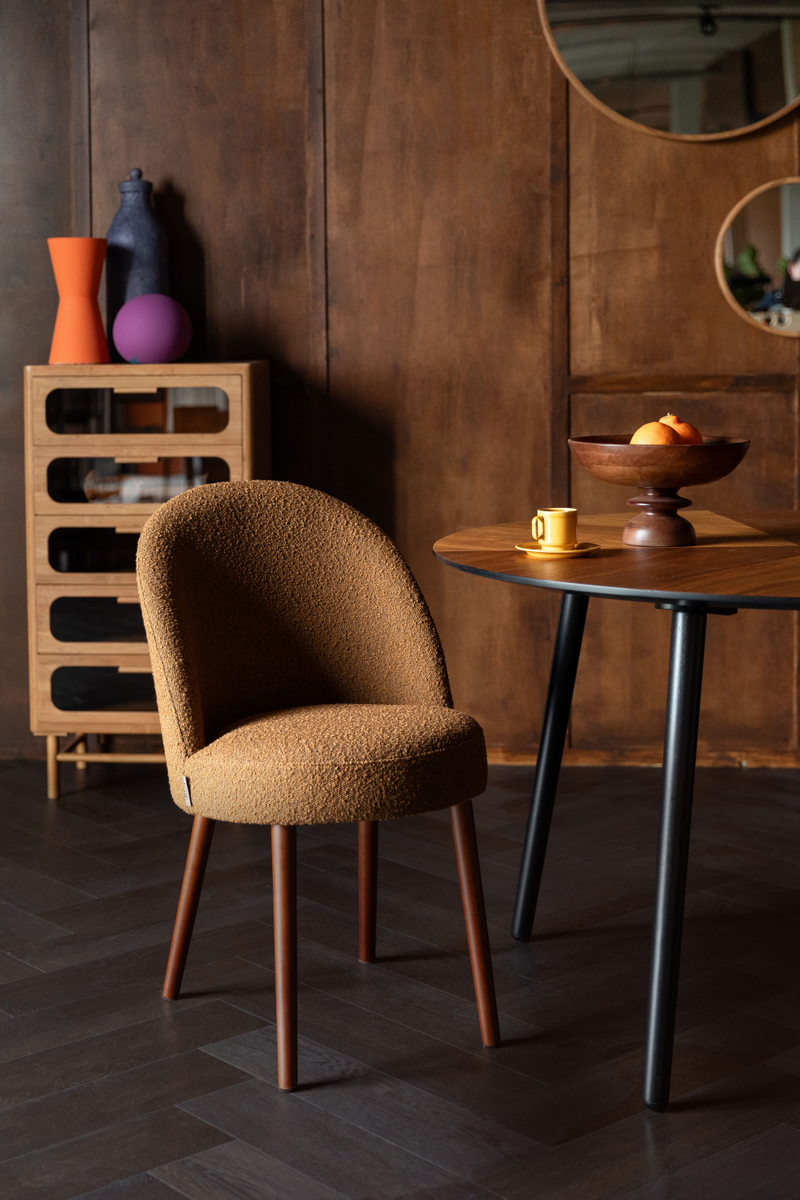 Bouclé Curved Dining Chair (2) | Dutchbone Barbara | Oroatrade.com