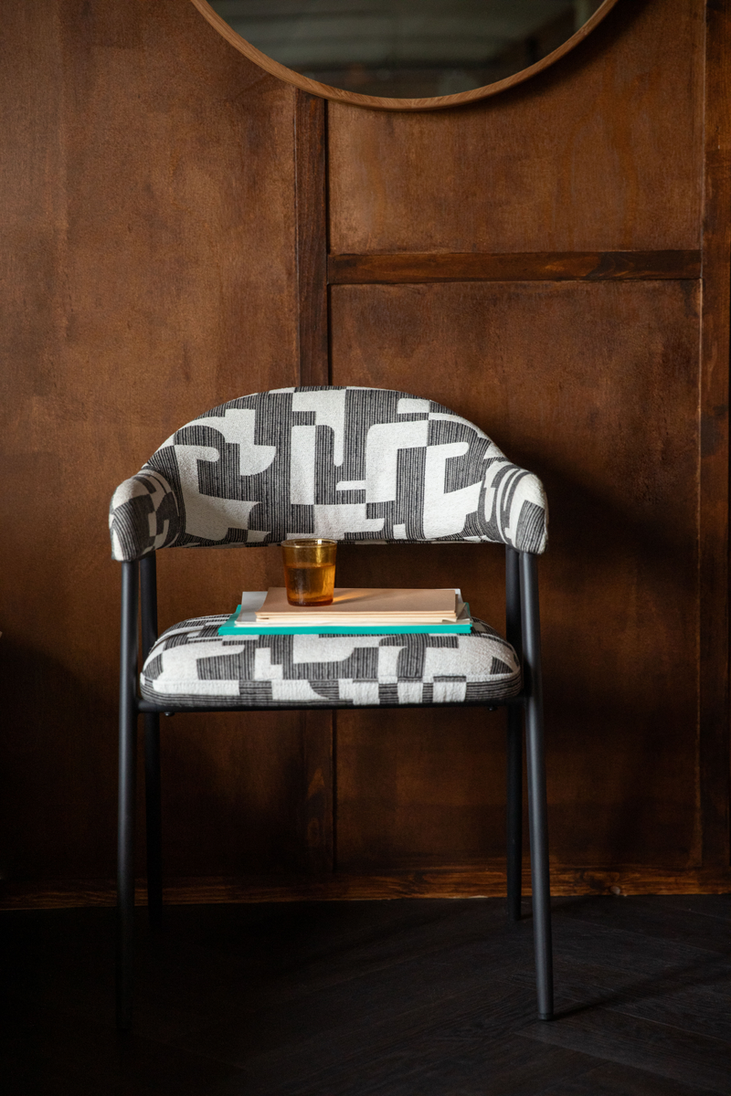 Graphic Patterned Dining Chair (2) | Dutchbone Miyo | Oroatrade.com