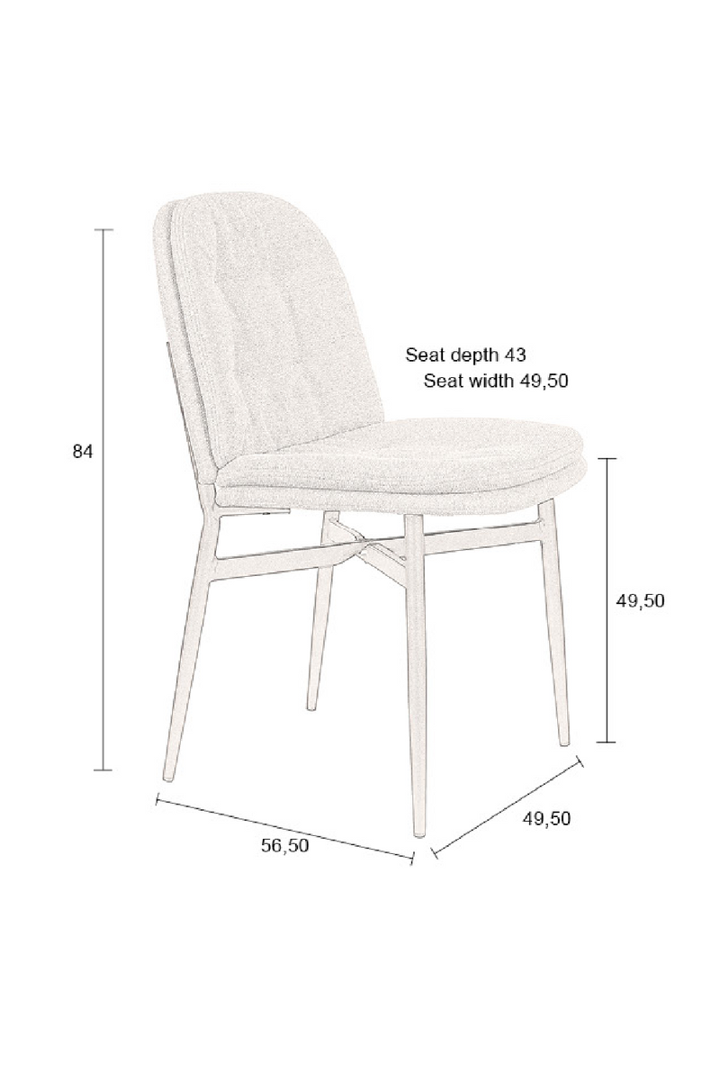 Fabric Upholstered Dining Chair (2) | Dutchbone Jade | Oroatrade.com