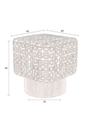 Letter Print Square Stool | Dutchbone Monogram | Oroatrade.com