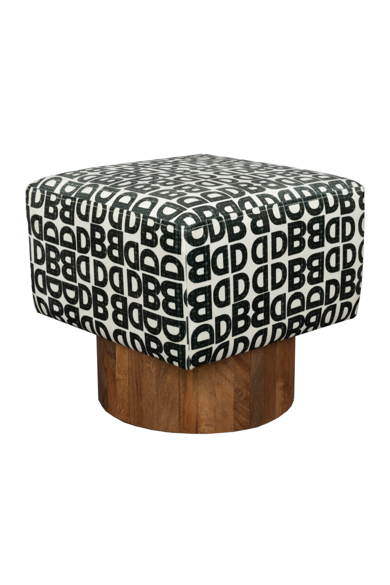 Letter Print Square Stool | Dutchbone Monogram | Oroatrade.com