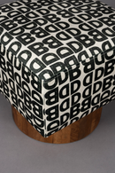 Letter Print Square Stool | Dutchbone Monogram | Oroatrade.com