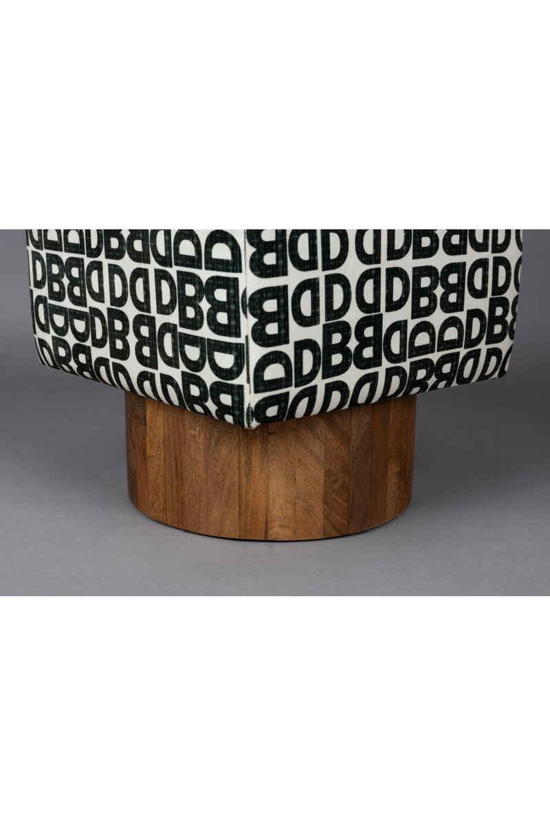 Letter Print Square Stool | Dutchbone Monogram | Oroatrade.com