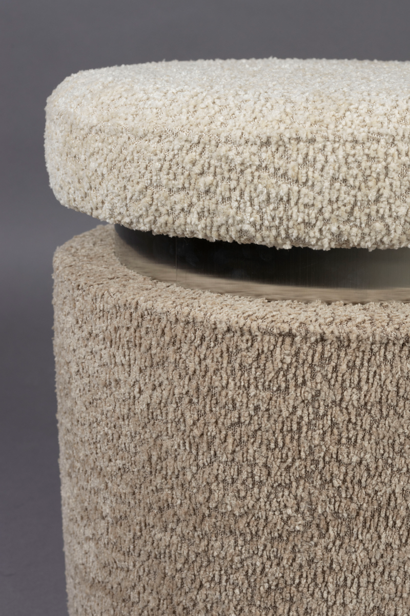 Bouclé Cylindrical Stool | Dutchbone Sen | Oroatrade.com